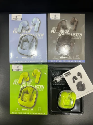 Picture of UltraPods Wireless LED Display in Ear TWS Earphone Crystal Transparent Bluetooth Headphones - Multicolor