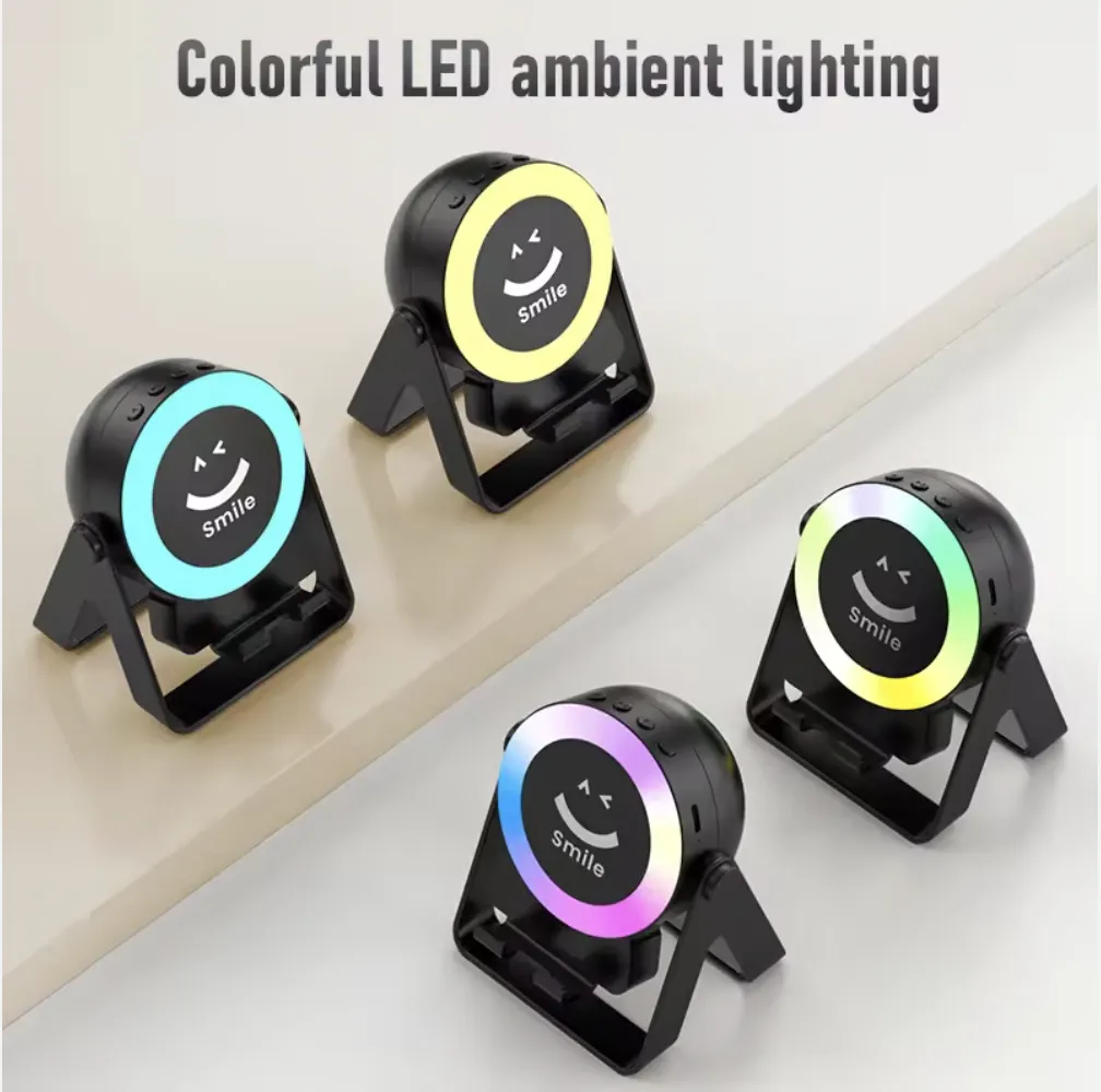Picture of New ZF18 Wireless Speakers Phone Stand 5W LED RGB Lights Fashion Sound Speaker Bass Woofer Mini Speakers