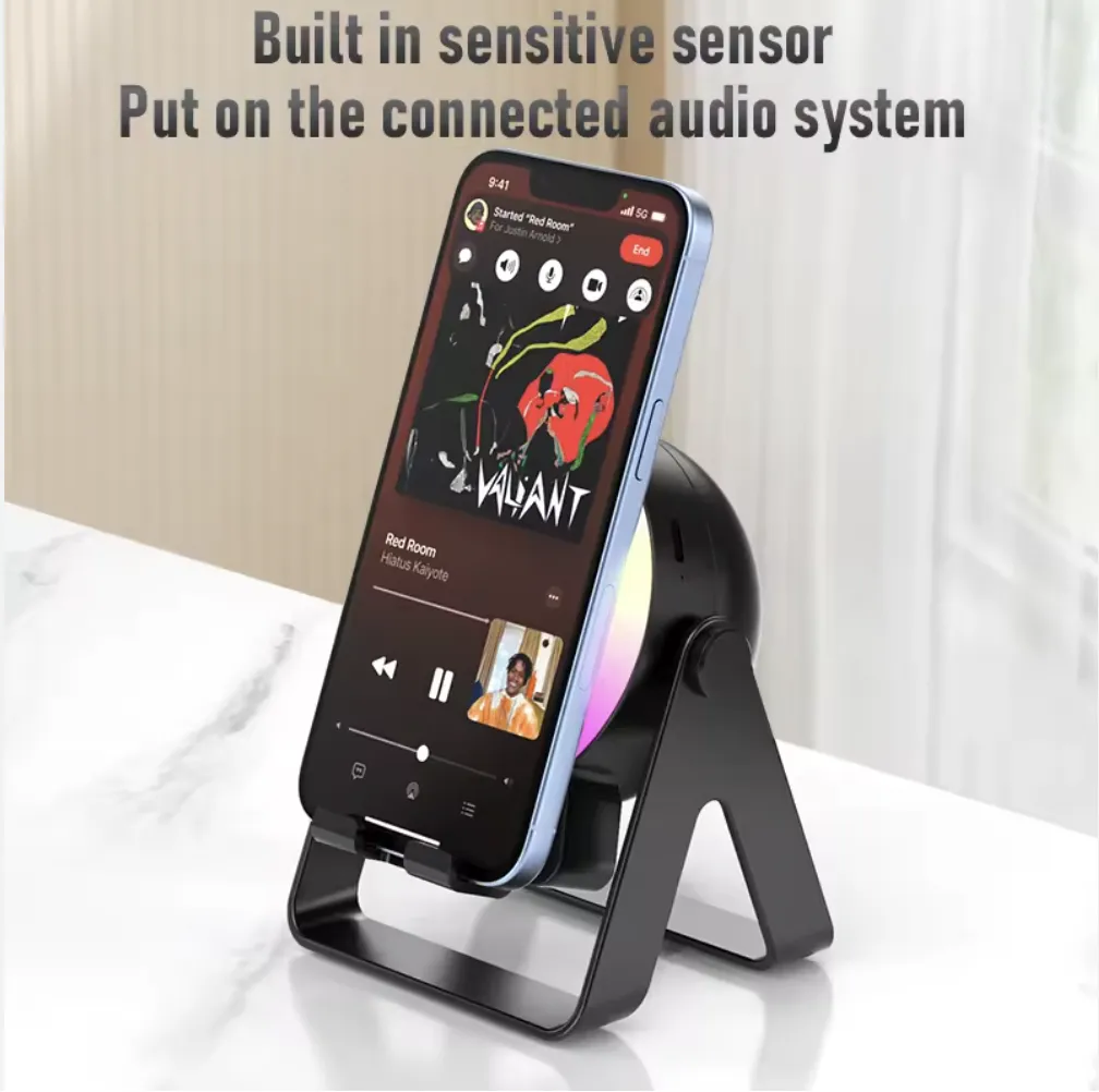 Picture of New ZF18 Wireless Speakers Phone Stand 5W LED RGB Lights Fashion Sound Speaker Bass Woofer Mini Speakers