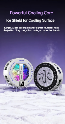 Picture of NEW Semiconductor Magnetic Clip Phone Cooler k36 with Digital Display Temperature RGB Lights Compatible for Iphone -  Multicolor
