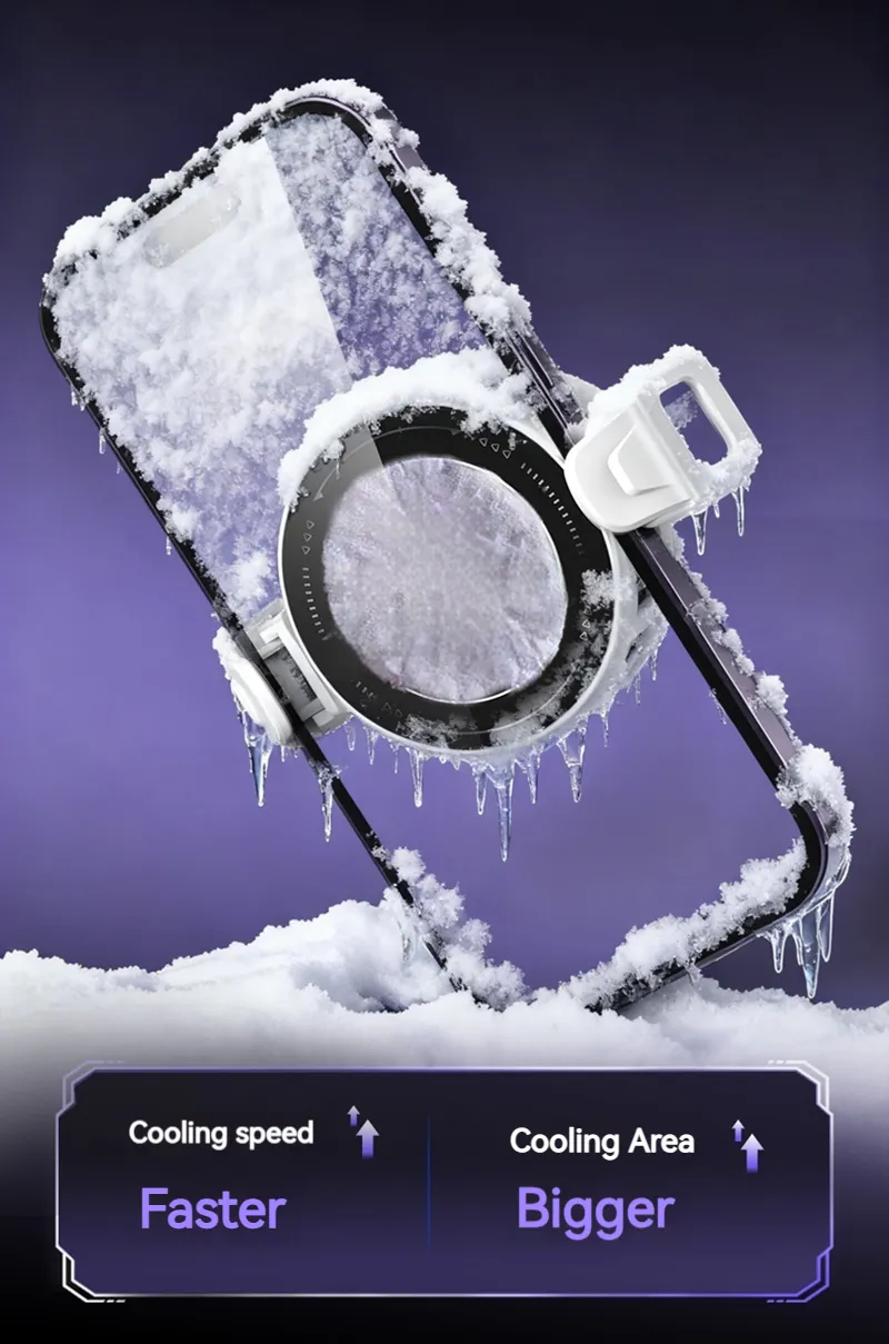 Picture of NEW Semiconductor Magnetic Clip Phone Cooler k36 with Digital Display Temperature RGB Lights Compatible for Iphone -  Multicolor