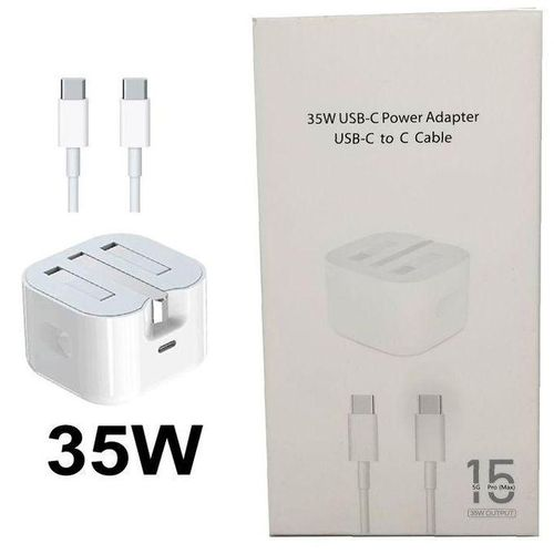 Picture of Share this product    Apple Apple iPhone 15/16 Type-C Fast Charger 35W - Universal Compatibility - White