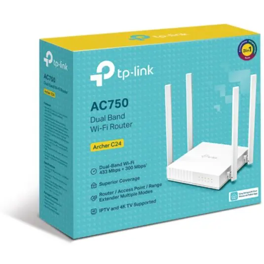 Picture of Tp-Link Archer C24 Ac750 Dual-Band Wi-Fi Router - White
