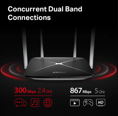 Picture of MERCUSYS AC12 AC1200 Dual-Band Wi-Fi Router - Black