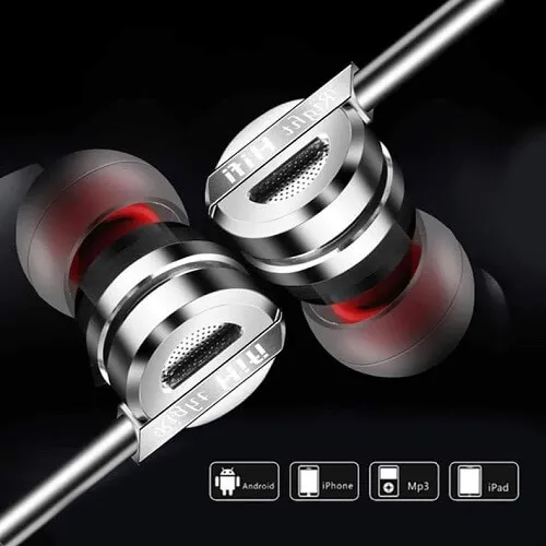 Picture of QKZ DM 9 Zinc Alloy Hifi Earphones Gaming High Stereo Bus Sound In Ear Earphones,magnetic earphones(Original) - Black