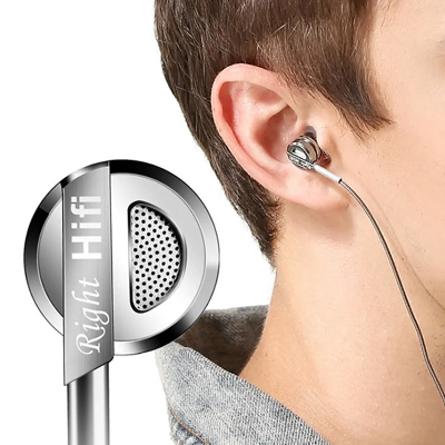 Picture of QKZ DM 9 Zinc Alloy Hifi Earphones Gaming High Stereo Bus Sound In Ear Earphones,magnetic earphones(Original) - Black