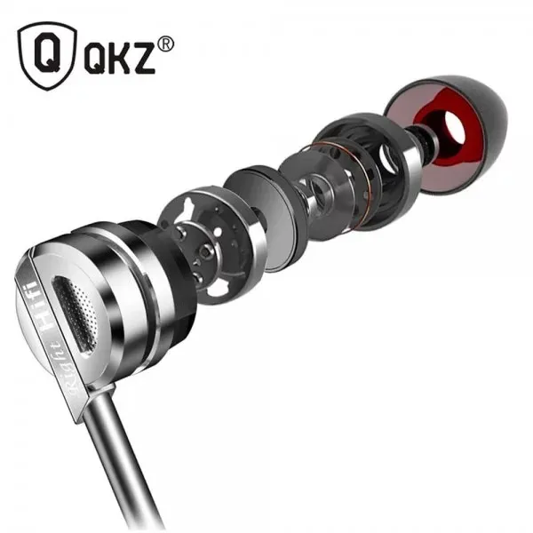 Picture of QKZ DM 9 Zinc Alloy Hifi Earphones Gaming High Stereo Bus Sound In Ear Earphones,magnetic earphones(Original) - Black