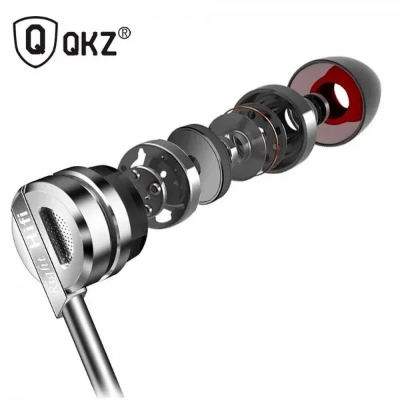 Picture of QKZ DM 9 Zinc Alloy Hifi Earphones Gaming High Stereo Bus Sound In Ear Earphones,magnetic earphones(Original) - Black