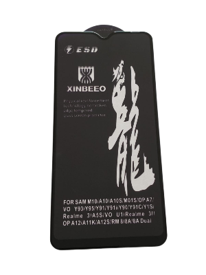 Picture of rainboo glass protector FOR model FOR SAM M10/A10/A10S/M01S/OP A7/VO Y93/Y95/Y91/Y91i/Y90/Y91C/Y1S/Realme 3/A5S/VO U1/Realme 31/OP A12/A11K/A12S/RM 8/8A/8A Dual - black