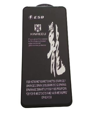 Picture of rainboo glass protector FOR model FOR HOT60/HOT601/HOT50/HOT50i/SPARK GO 1 SPARK GO 2/SPARK 30 5G/SPARK 30C 5G/SPARK40 SPARK40C/SMART 9/Y19S/Y19S PRO/POP9 Y29/Y39/R-ME C73/C75/R-ME 14X/R-ME V60PRO OP A5/K13X - black