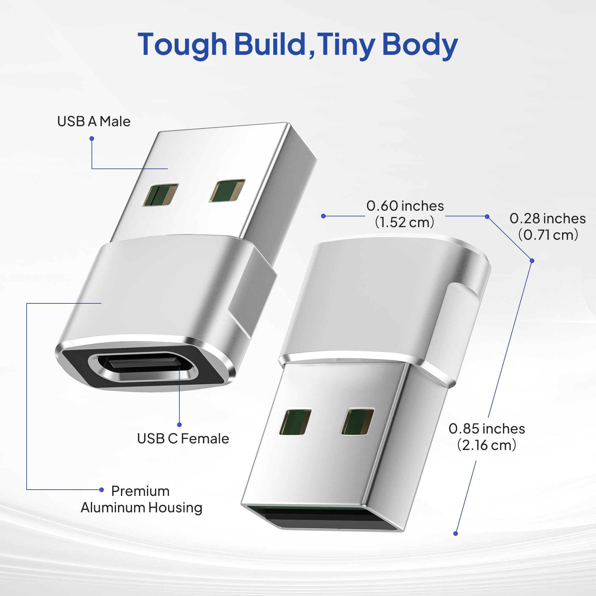 Picture of OTG Type C Female To USB A Male Converter- 1pcs - Multicolor