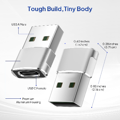 Picture of OTG Type C Female To USB A Male Converter- 1pcs - Multicolor