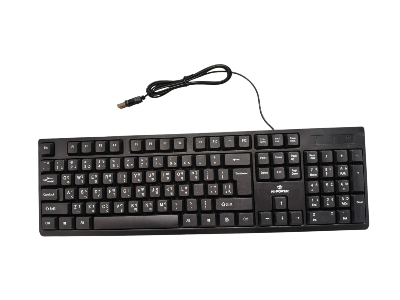 Picture of Hi-Power X2 Wired USB Bangla English Keyboard – Full Size Waterproof Slim Keyboard for PC & Laptop - Black