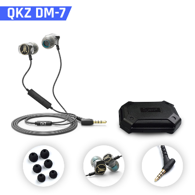 Picture of QKZ DM7 Wired In-Ear Earphones with Stereo Bass - Black - Black
