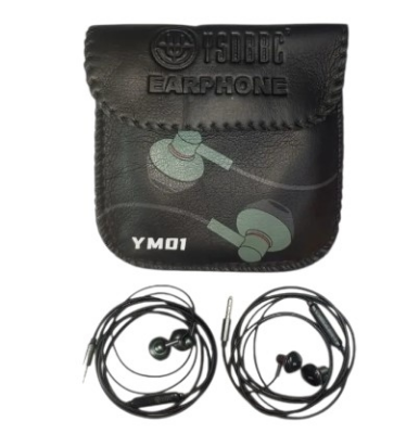 Picture of Ysdbbc High Bass Audio Earphone with leader Bag, YSDBBC Headphone, Headphone - Black - Black