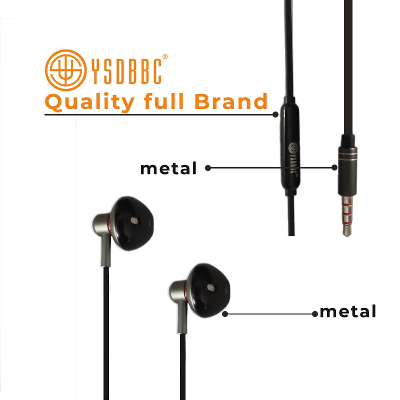 Picture of Ysdbbc High Bass Audio Earphone with leader Bag, YSDBBC Headphone, Headphone - Black - Black