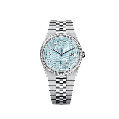 Picture of Rolex Land-Dweller 127236 Platinum Ice Blue Honeycomb Motif - Dark Blue