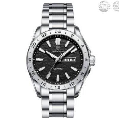 Picture of POEDAGAR 683 Watch for Man - Silver Black - Black