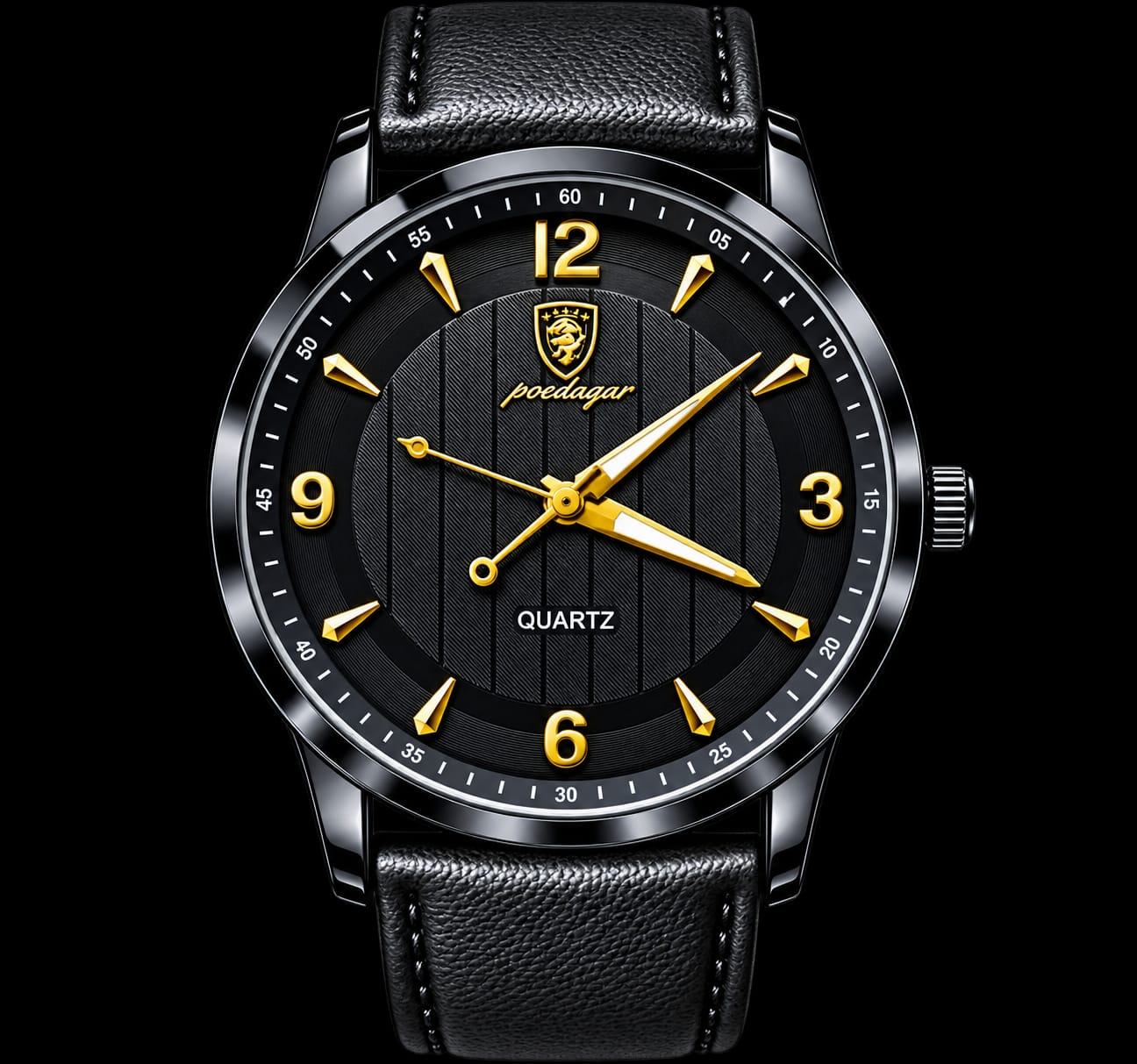 Picture of Stainless Steel Quartz Watch For Men - Watch For Men - Black