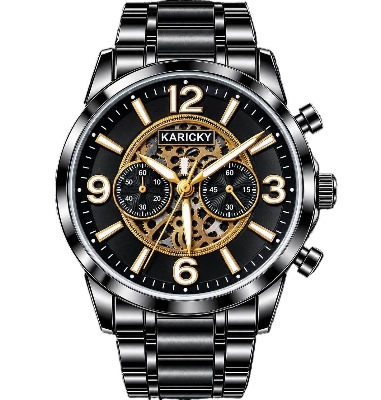 Picture of Watches for Men Stainless Steel Watch Luxury Watch - Black