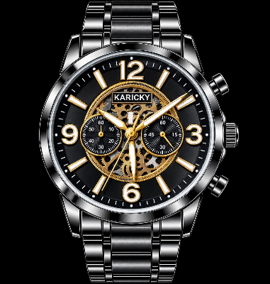 Picture of Watches for Men Stainless Steel Watch Luxury Watch - Black