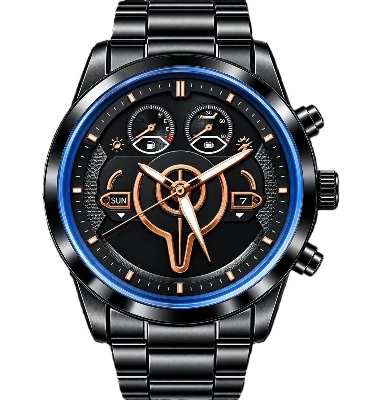 Picture of Watches for Men Stainless Steel Watch Luxury Watch - Black