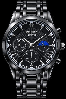Picture of Watches for Men Stainless Steel Watch Luxury Watch - Black