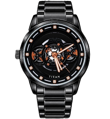 Picture of Watches for Men Stainless Steel Watch Luxury Watch - Black