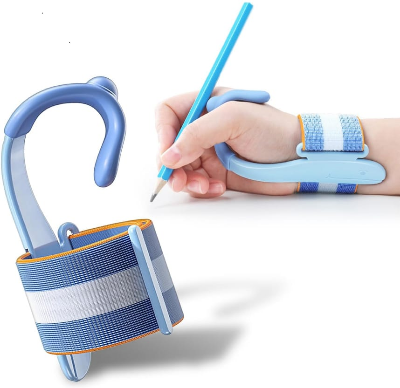 Picture of Manthan Pencil Gripper for Kids, Blue Pencil Holder for Kids, Writing Supplies, Ergonomic Pencil Holding Grip for Youngsters, Handwriting Aid Tool for School and Home Use - Multicolor