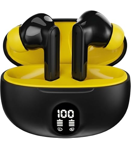 Picture of Stereo True Wireless Earphones – Smart Sports Headphones with ENC Noise Reduction, LED Digital Display, Fast Charging, High‑Quality Bass & Touch Control - Black