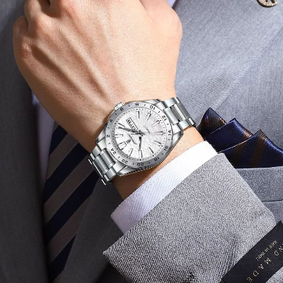 Picture of POEDAGAR Fashion New Male Clock Stainless Steel Waterproof Luminous Men Wristwatch Date Week Quartz Business Men's Watches Reloj - White