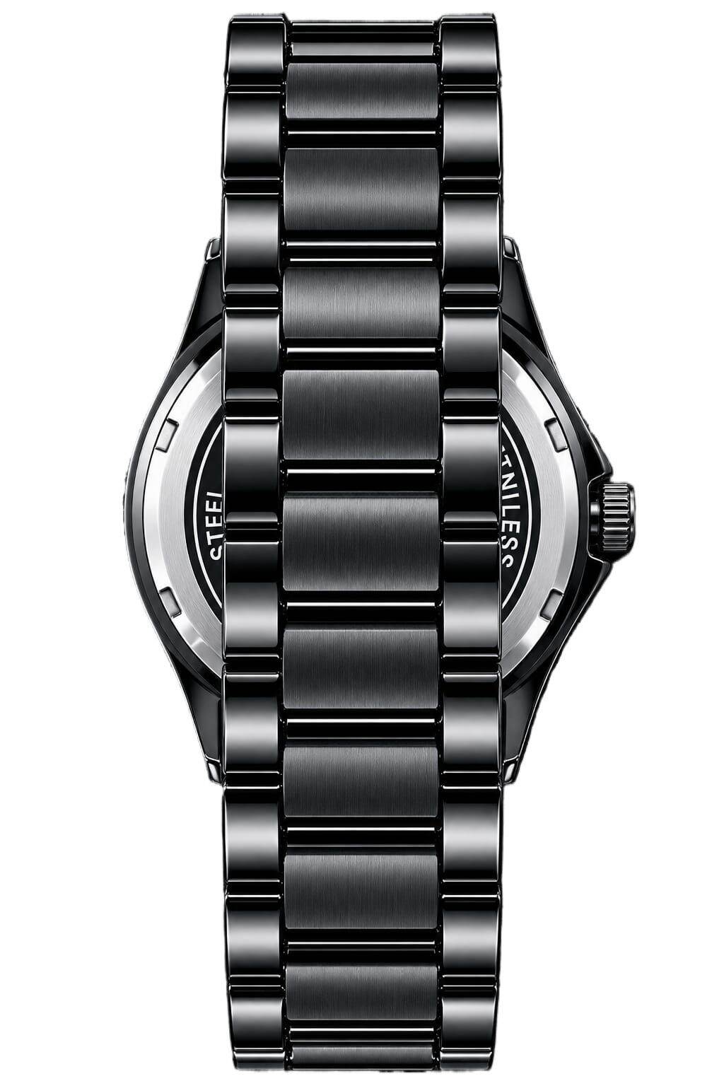 Picture of POEDAGAR 930 Men's Luxury Stainless Steel Quartz Watch – Luminous Dial with Date & Day Display - Black