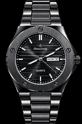 Picture of POEDAGAR 930 Men's Luxury Stainless Steel Quartz Watch – Luminous Dial with Date & Day Display - Black