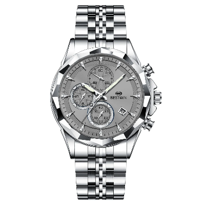 Picture of Bestwin BW1734 Luminous thin steel quartz watch for men - Multicolor