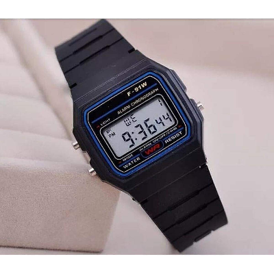 Picture of Casual Waterproof Square Rubber Belt Watch for Men's - Black