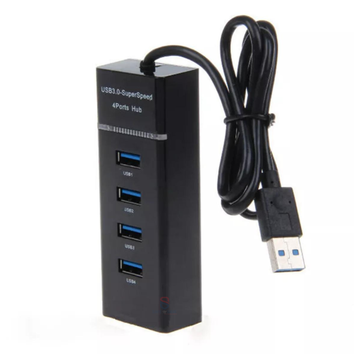 Picture of USB Hub 3.0 5Gbps 4 Ports Splitter Adapter Super Speed High Quality Computer Peripherals - Black