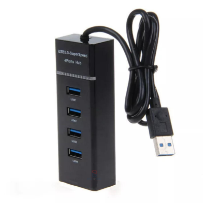 Picture of USB Hub 3.0 5Gbps 4 Ports Splitter Adapter Super Speed High Quality Computer Peripherals - Black