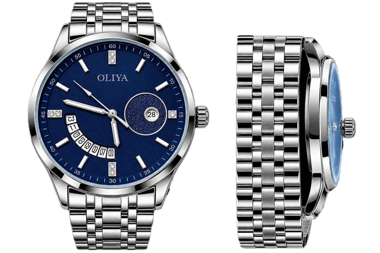 Picture of oliya Watches Luxury Watch for Man Elegant Date Week Waterproof Luminous Men Watch Quartz Stainless Steel Sports Men's Watches