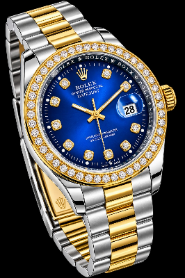 Picture of Rolex Watch For Men | 36Mm | Blue Black Dial | Oyster Band - Blue