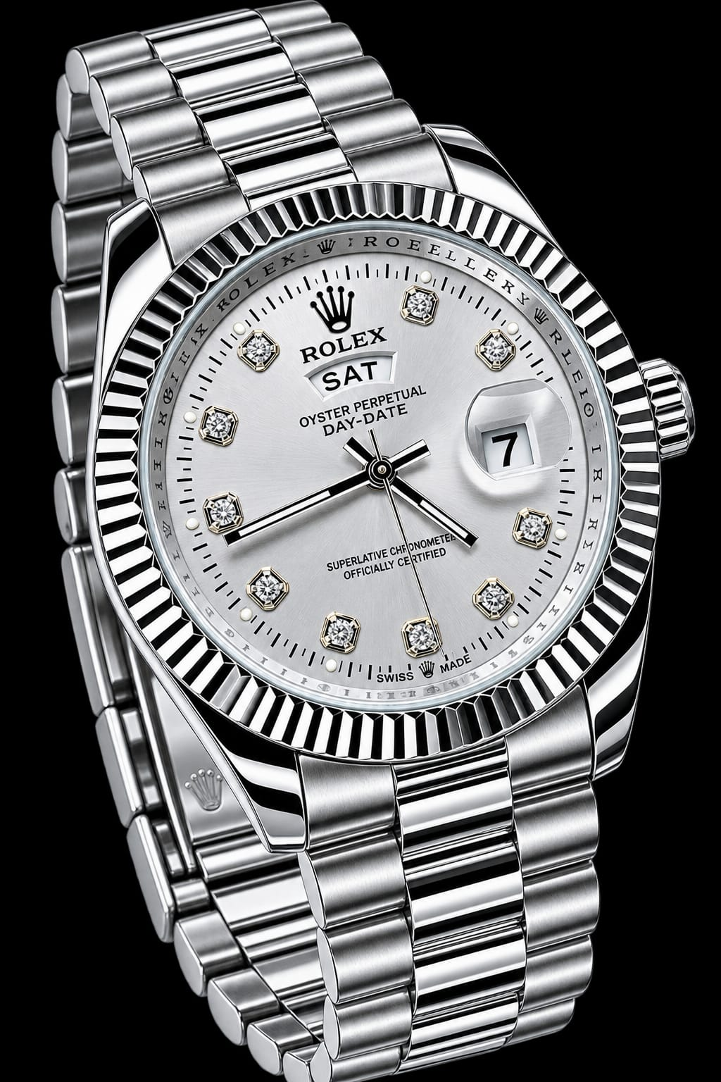 Picture of New Luxury Stainless Steel Analog Date & Day Watch For Men - White