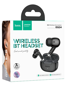 Picture of Hoco EQ24 Estrella TWS Wireless Earbuds - Bluetooth 5.4 - 7 Hours Playtime - Master-Slave Switching - Smart Touch Control - Type-C Fast Charging - High Fidelity Sound - Black