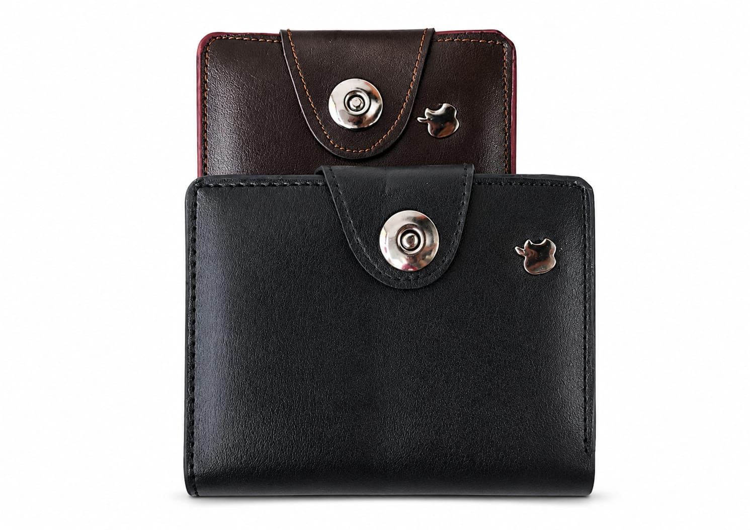Picture of Premium 100% Genuine Cow Leather Trifold Wallet Vintage Multi-Card Slot With Coin Pocket Black Export Quality Money Bag For Men