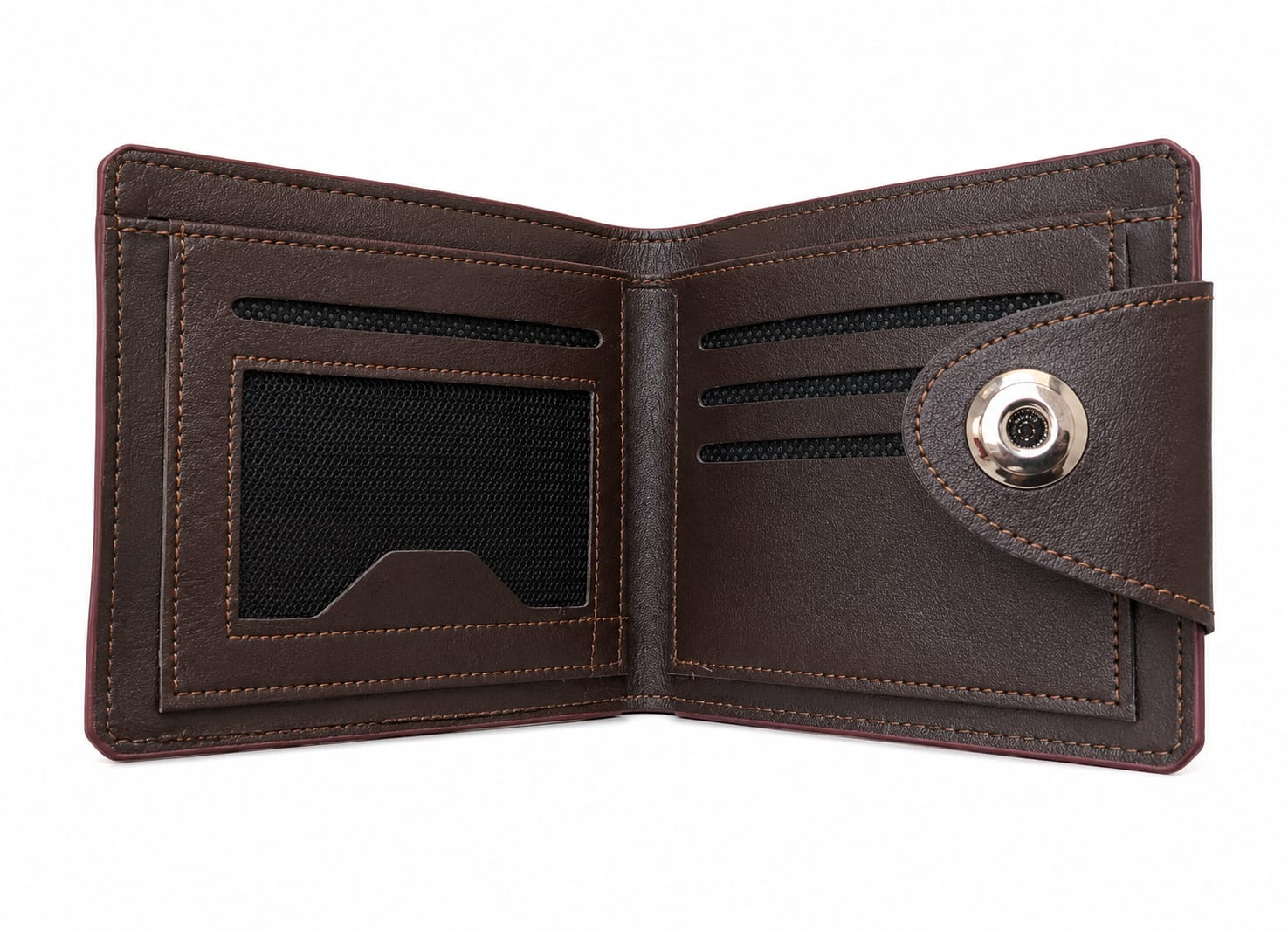 Picture of Premium 100% Genuine Cow Leather Trifold Wallet Vintage Multi-Card Slot With Coin Pocket Black Export Quality Money Bag For Men