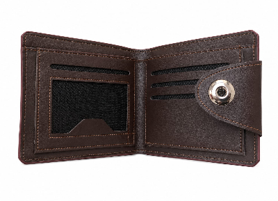 Picture of Premium 100% Genuine Cow Leather Trifold Wallet Vintage Multi-Card Slot With Coin Pocket Black Export Quality Money Bag For Men