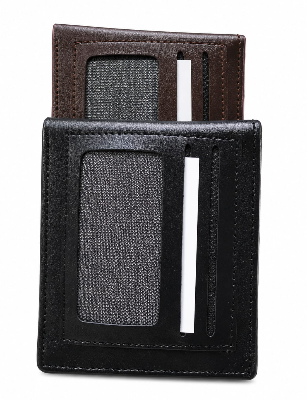Picture of Premium 100% Genuine Cow Leather Trifold Wallet Vintage Multi-Card Slot With Coin Pocket Black Export Quality Money Bag For Men