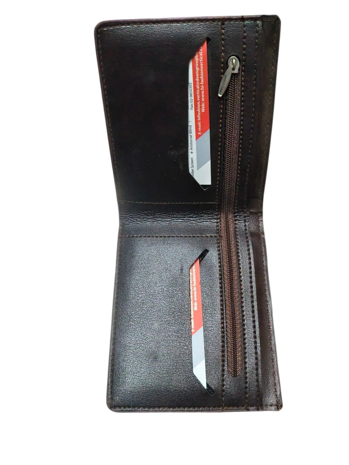 Picture of Premium 100% Genuine Cow Leather Trifold Wallet Vintage Multi-Card Slot With Coin Pocket Black Export Quality Money Bag For Men