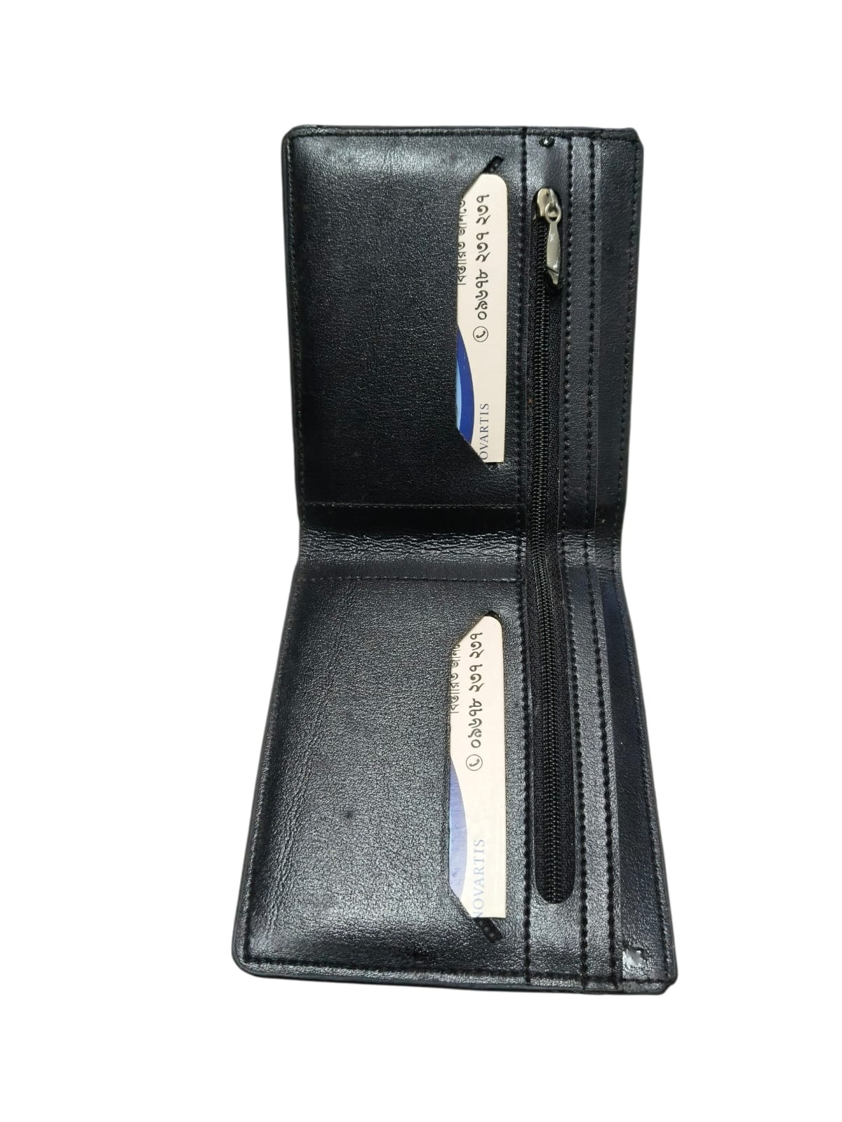 Picture of Premium 100% Genuine Cow Leather Trifold Wallet Vintage Multi-Card Slot With Coin Pocket Black Export Quality Money Bag For Men