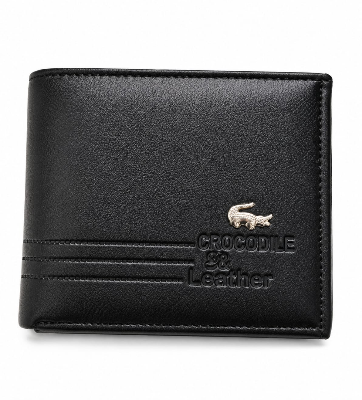 Picture of Premium 100% Genuine Cow Leather Trifold Wallet Vintage Multi-Card Slot With Coin Pocket Black Export Quality Money Bag For Men