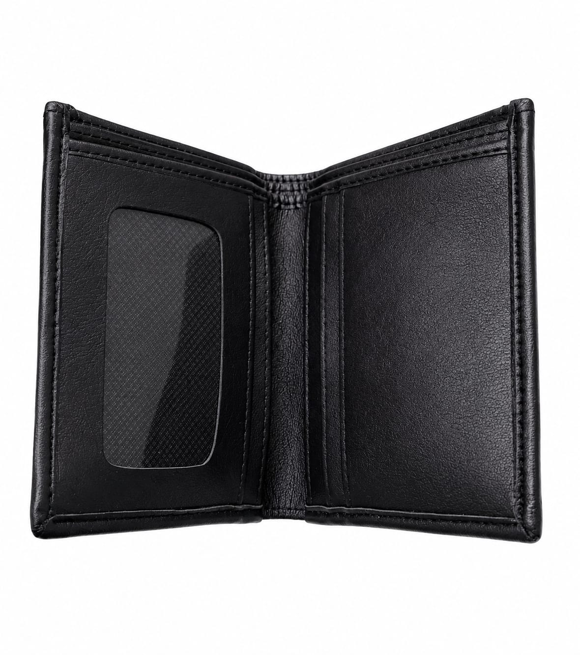 Picture of Premium 100% Genuine Cow Leather Trifold Wallet Vintage Multi-Card Slot With Coin Pocket Black Export Quality Money Bag For Men