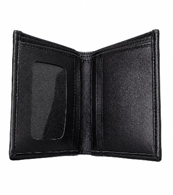 Picture of Premium 100% Genuine Cow Leather Trifold Wallet Vintage Multi-Card Slot With Coin Pocket Black Export Quality Money Bag For Men